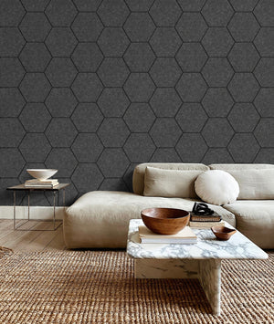 OPPIO Viltpaneel Donker Grijs - HEXAGON - 60x280 cm - Brandvertragend & Geluiddempend Akupanel-Nederland.nl