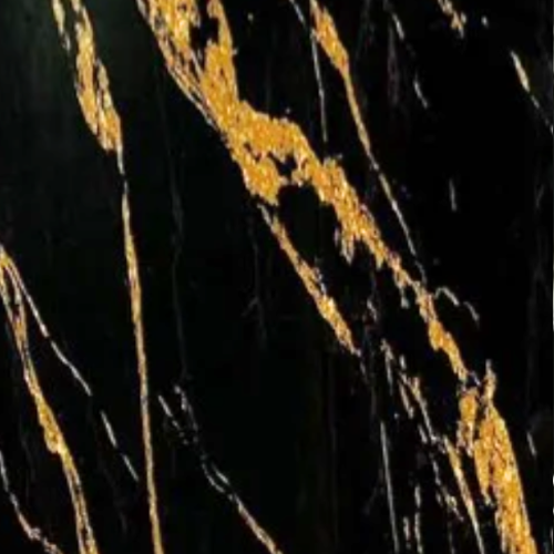 Sample: PVC wandpaneel Zwart, Goud marmer hoogglans Akupanel-Nederland.nl