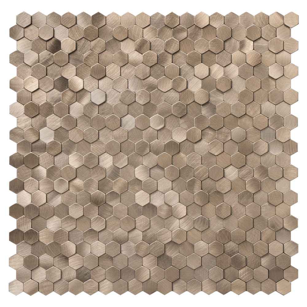 Oppio Geborsteld MINI Hexagon Bronce - Zelfklevend Mozaiek 308x298x4mm
