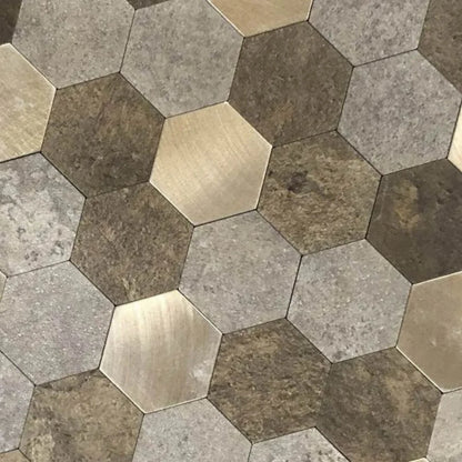 Oppio Bruin-Koper MIX HEXAGON - Zelfklevend Mozaiek 288x280x4mm