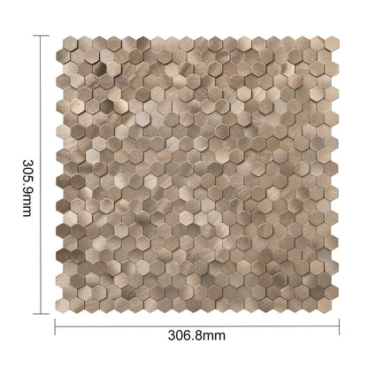 Oppio Geborsteld MINI Hexagon Bronce - Zelfklevend Mozaiek 308x298x4mm