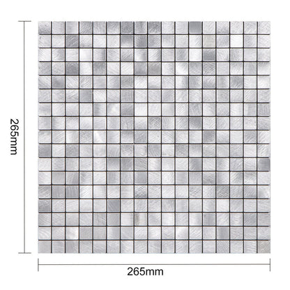 Oppio Geborsteld MINI blokjes Zilver - Zelfklevend Mozaiek 265x265x4mm