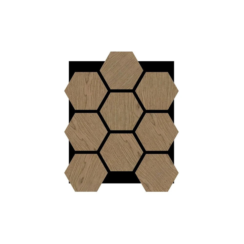 OPPIO AKUPANEL HEXAGON WALNOOT 76CM x 62CM x 2CM