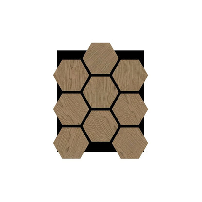 OPPIO AKUPANEL HEXAGON WALNOOT 76CM x 62CM x 2CM