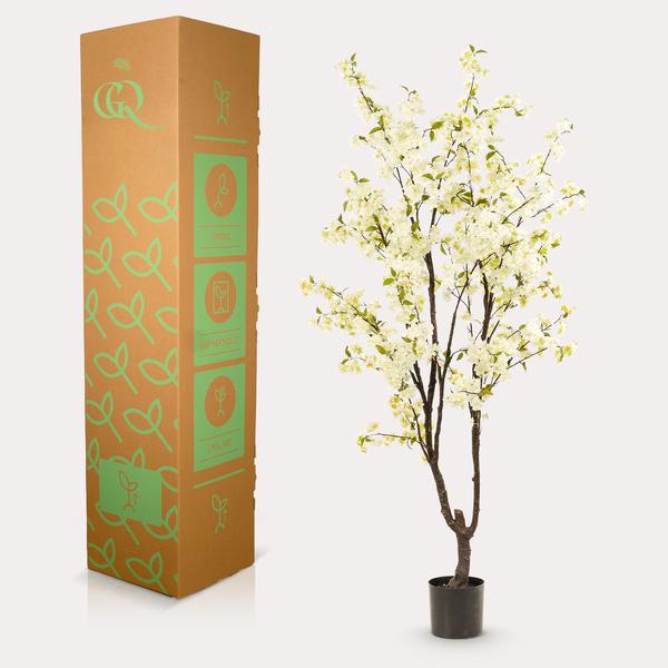 Kunstplant Kersenbloesem - Groot 210 cm - Prunus - Kunst Kersenbloesem - Wit Everspring